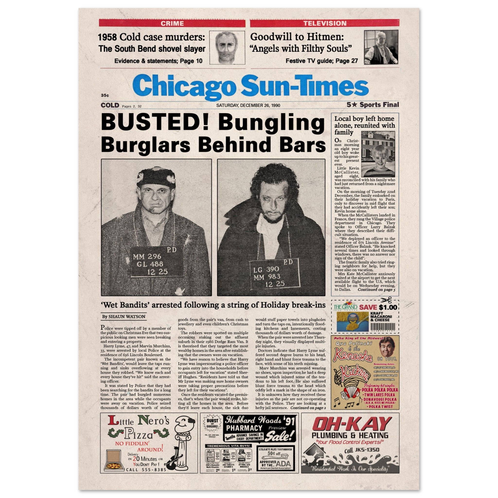 Home Alone Newspaper Poster Print CultClippings home-alone-newspaper-poster-print-cultclippings