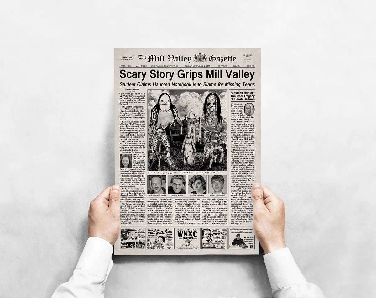 Scary Stories to Tell in the Dark Movie Newspaper Poster print