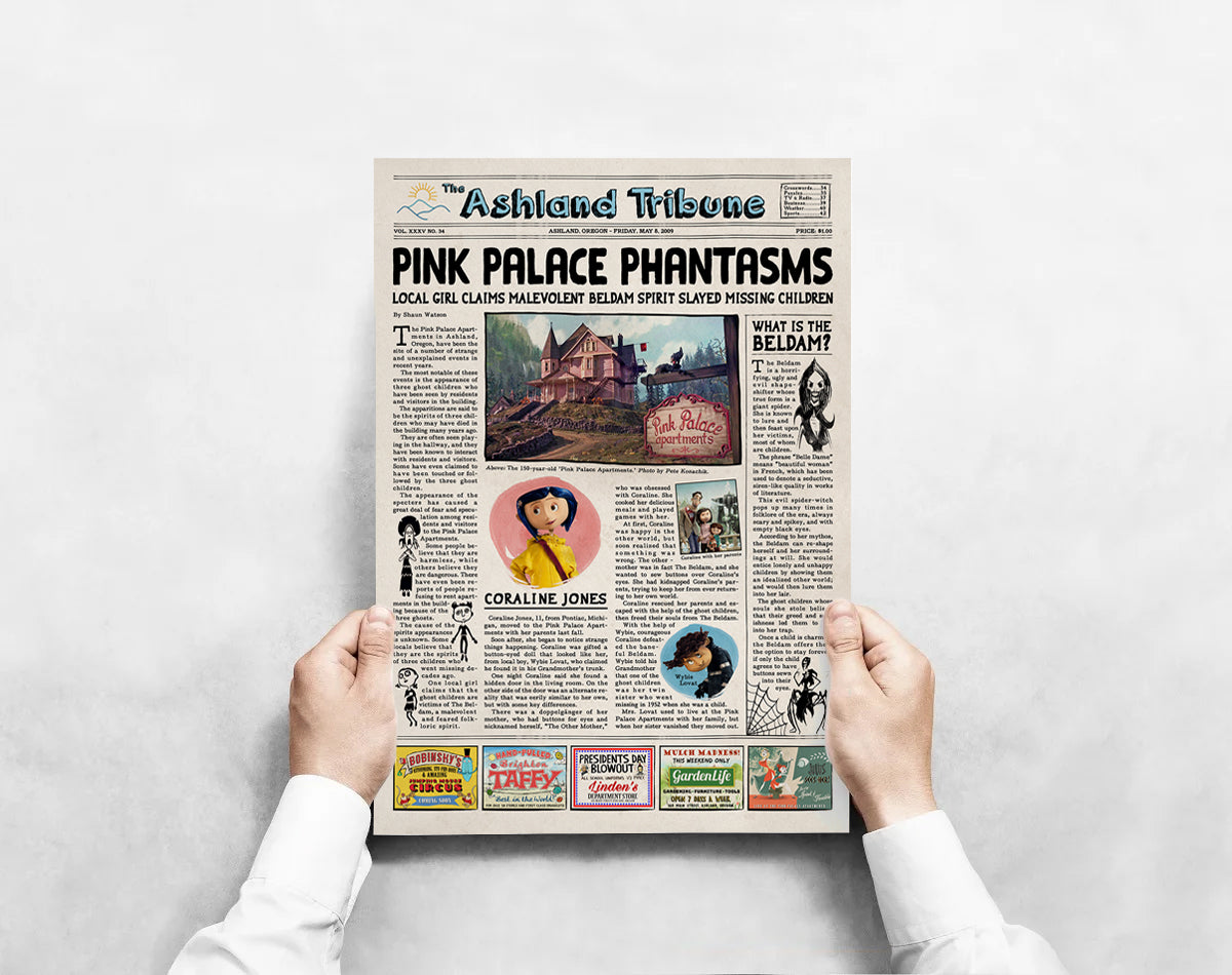 Coraline Newspaper Poster print