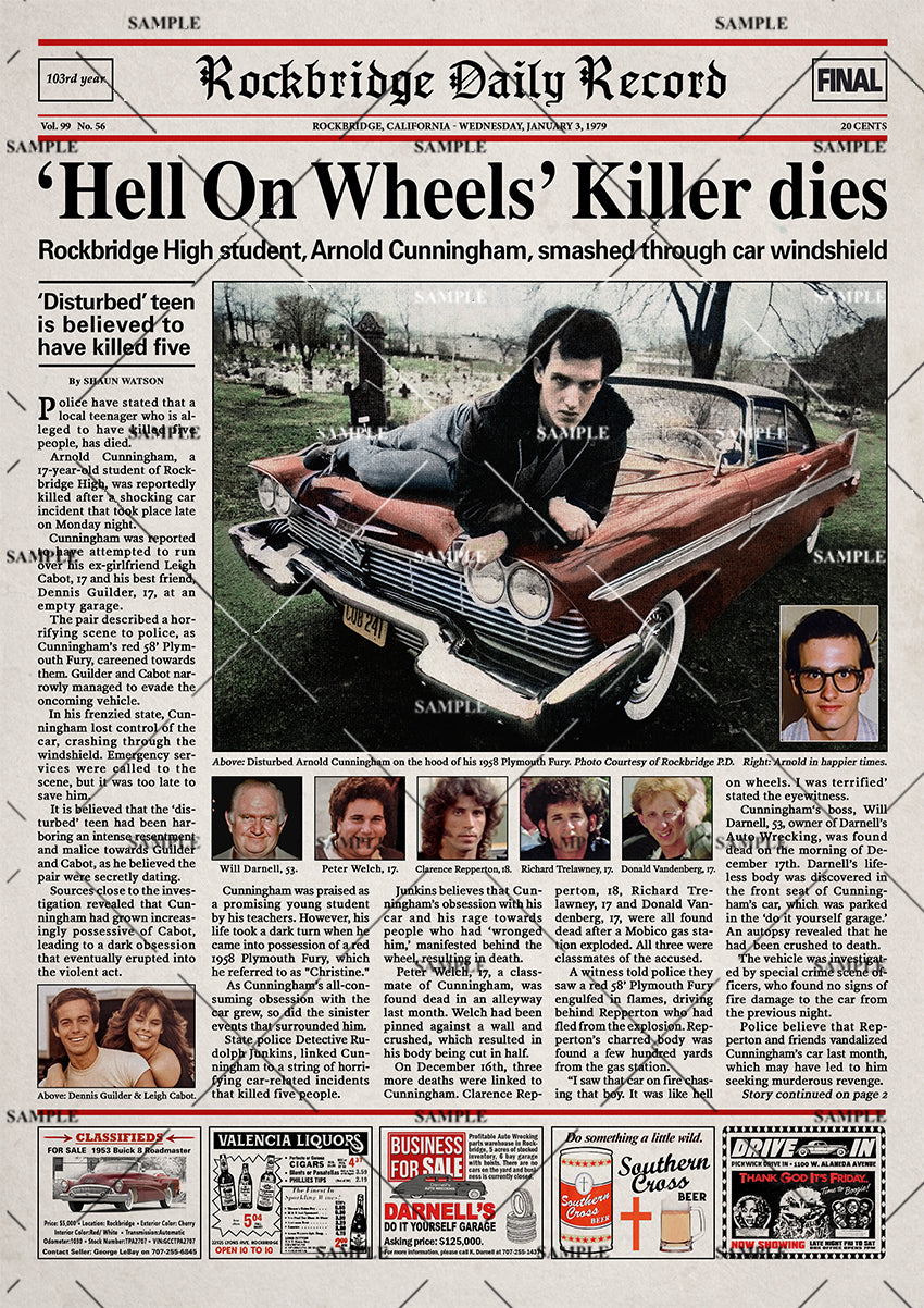 Christine Newspaper Poster print