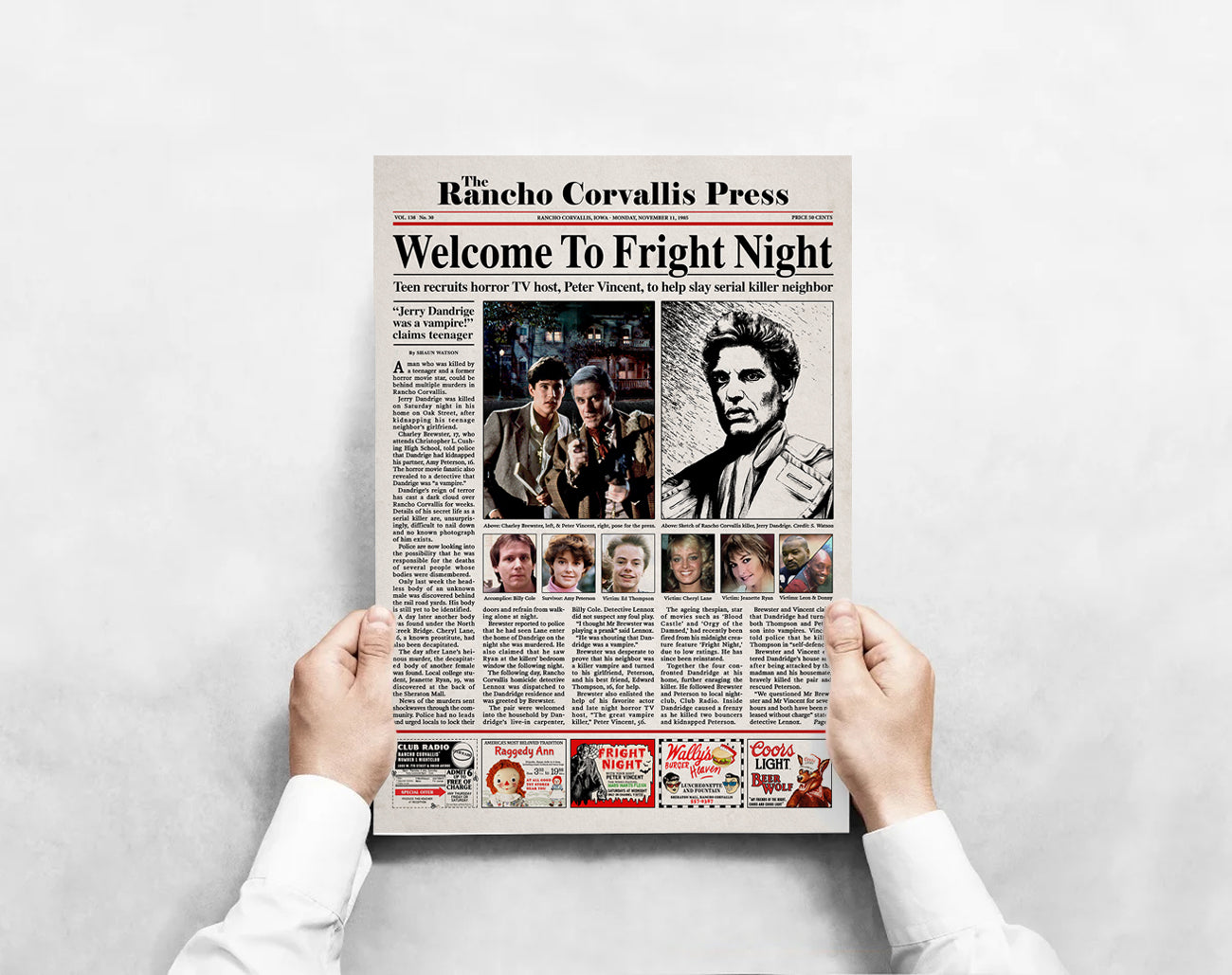 Fright Night Newspaper Poster print