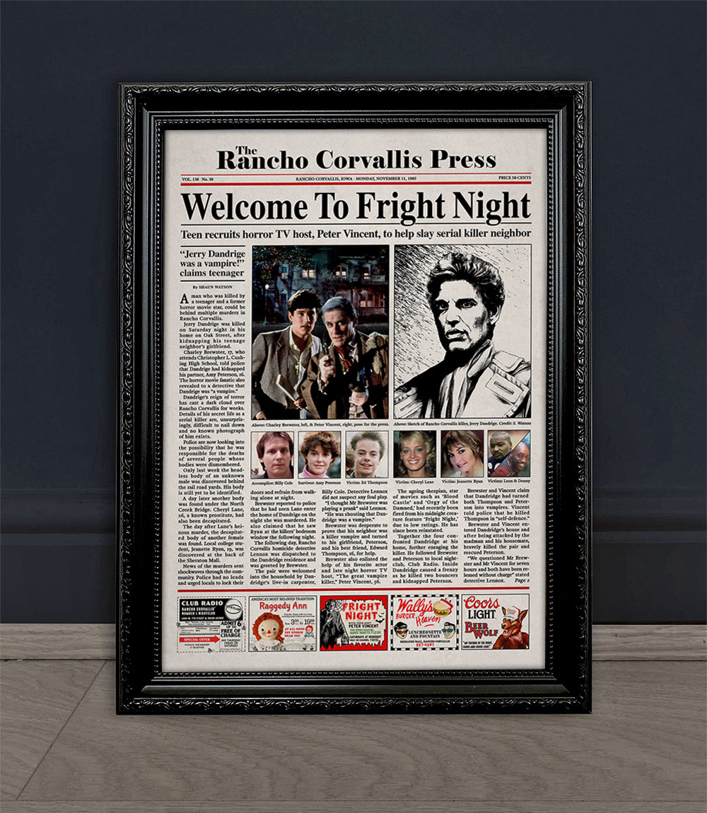 Fright Night Newspaper Poster print