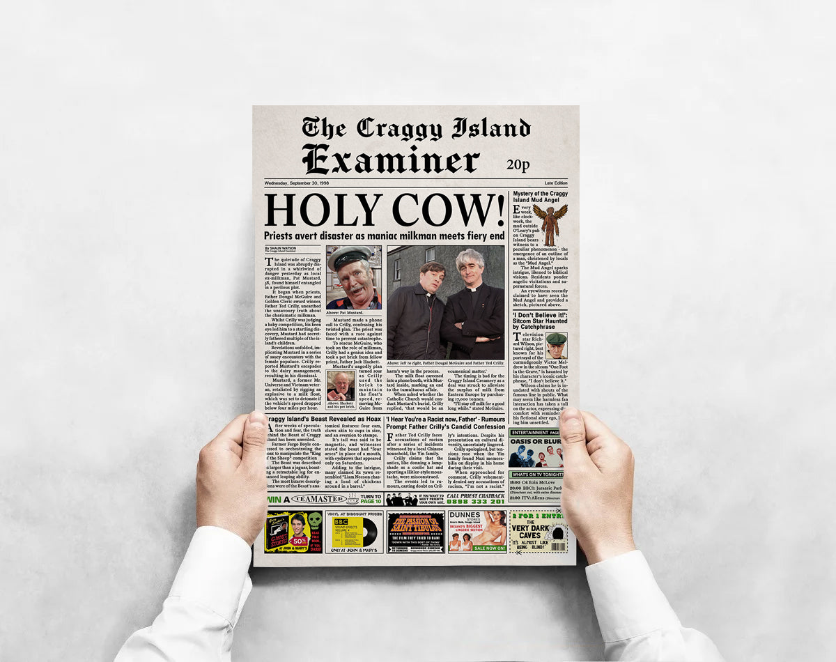 Father Ted Craggy Island Examiner Newspaper Poster print