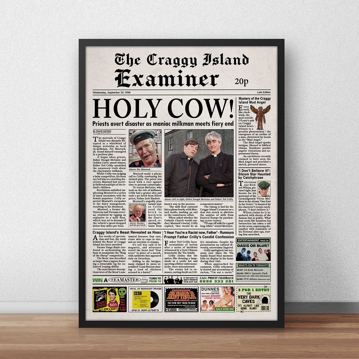 Father Ted Craggy Island Examiner Newspaper Poster print