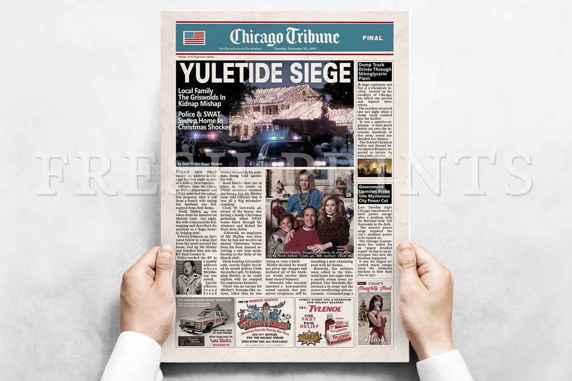 National Lampoon's Christmas Vacation Newspaper poster print