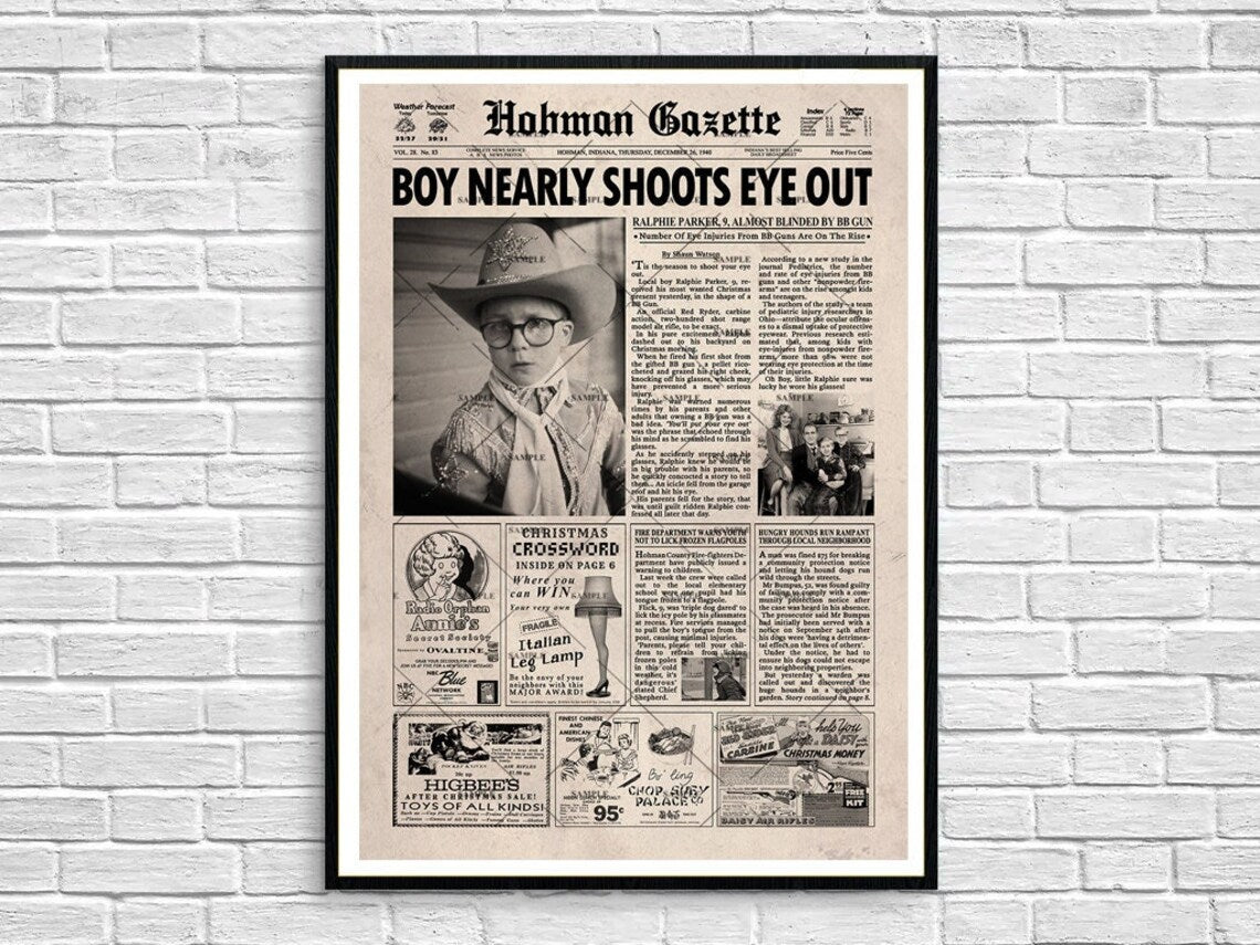 A Christmas Story Newspaper Poster print