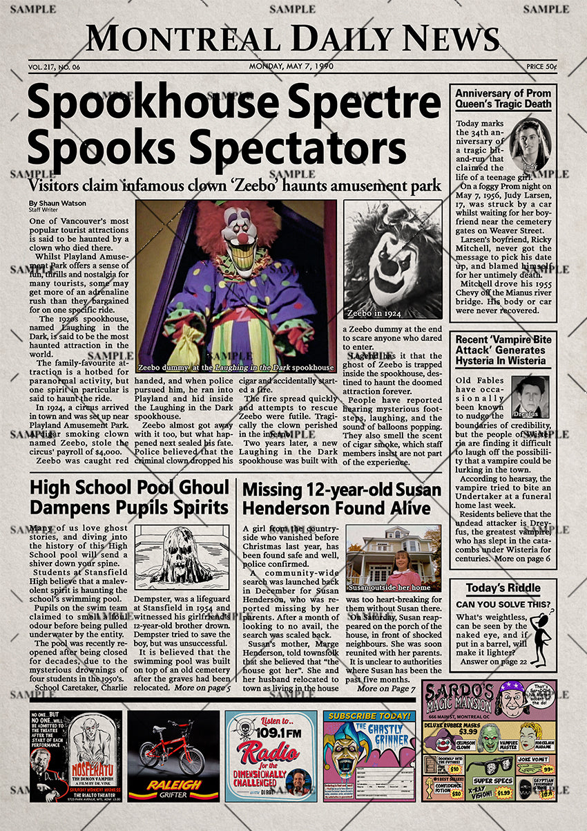 Are You Afraid of the Dark? Newspaper Poster Print