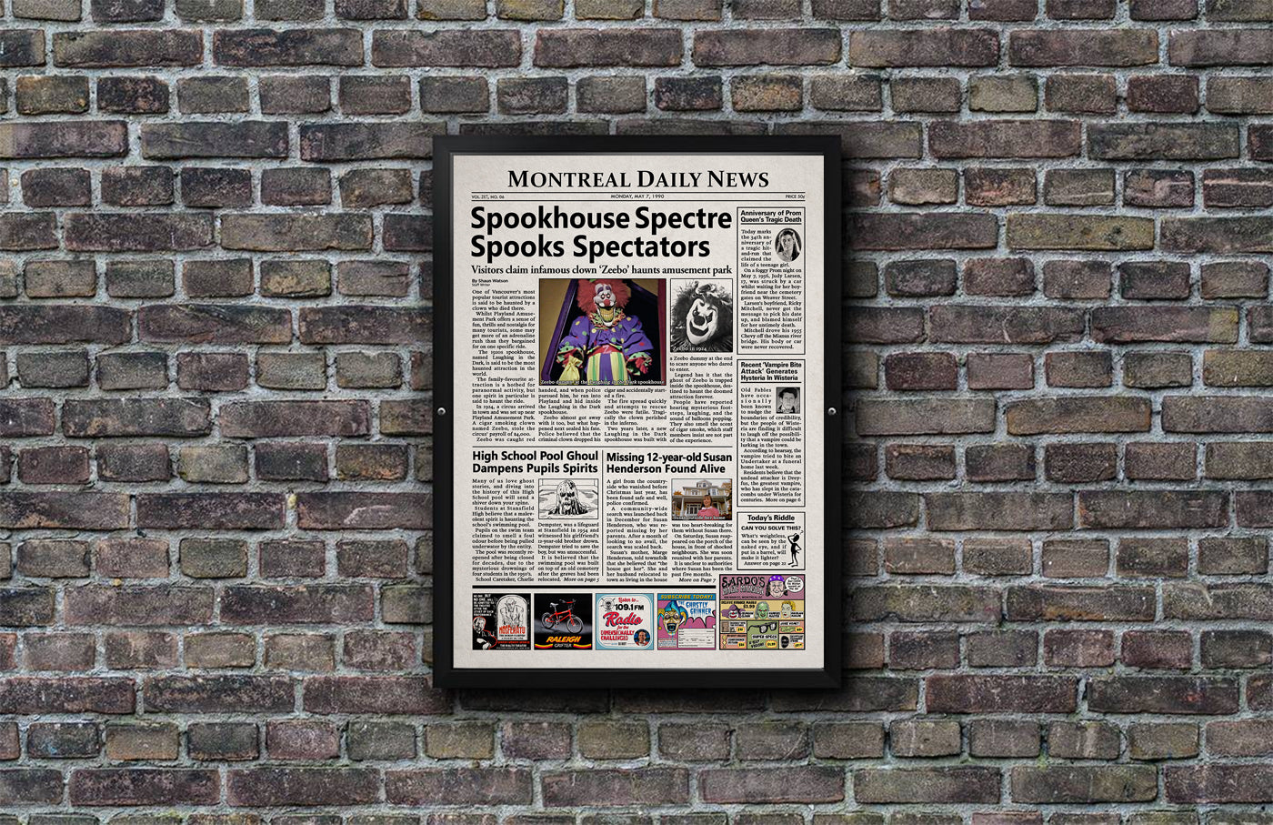 Are You Afraid of the Dark? Newspaper Poster Print