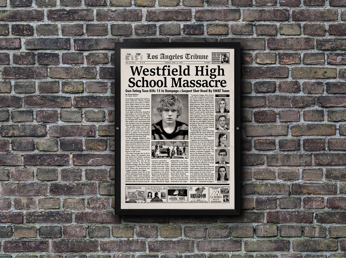 American Horror Story Westfield High Massacre Newspaper Poster Print