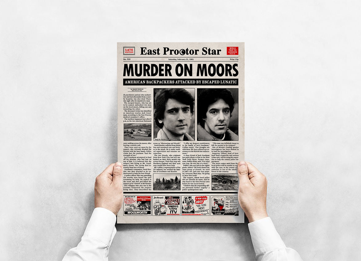 An American Werewolf in London Newspaper Poster Print