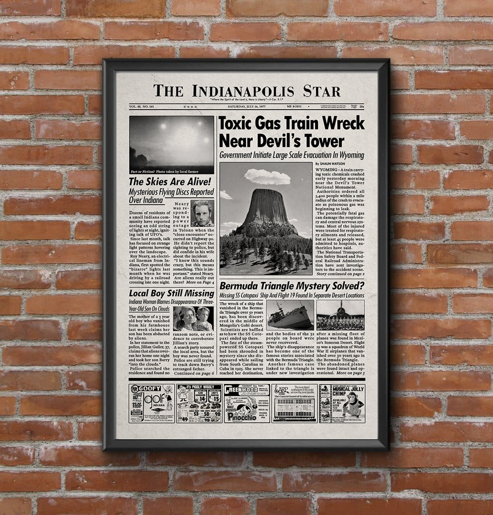 Close Encounters of the Third Kind Newspaper Poster print