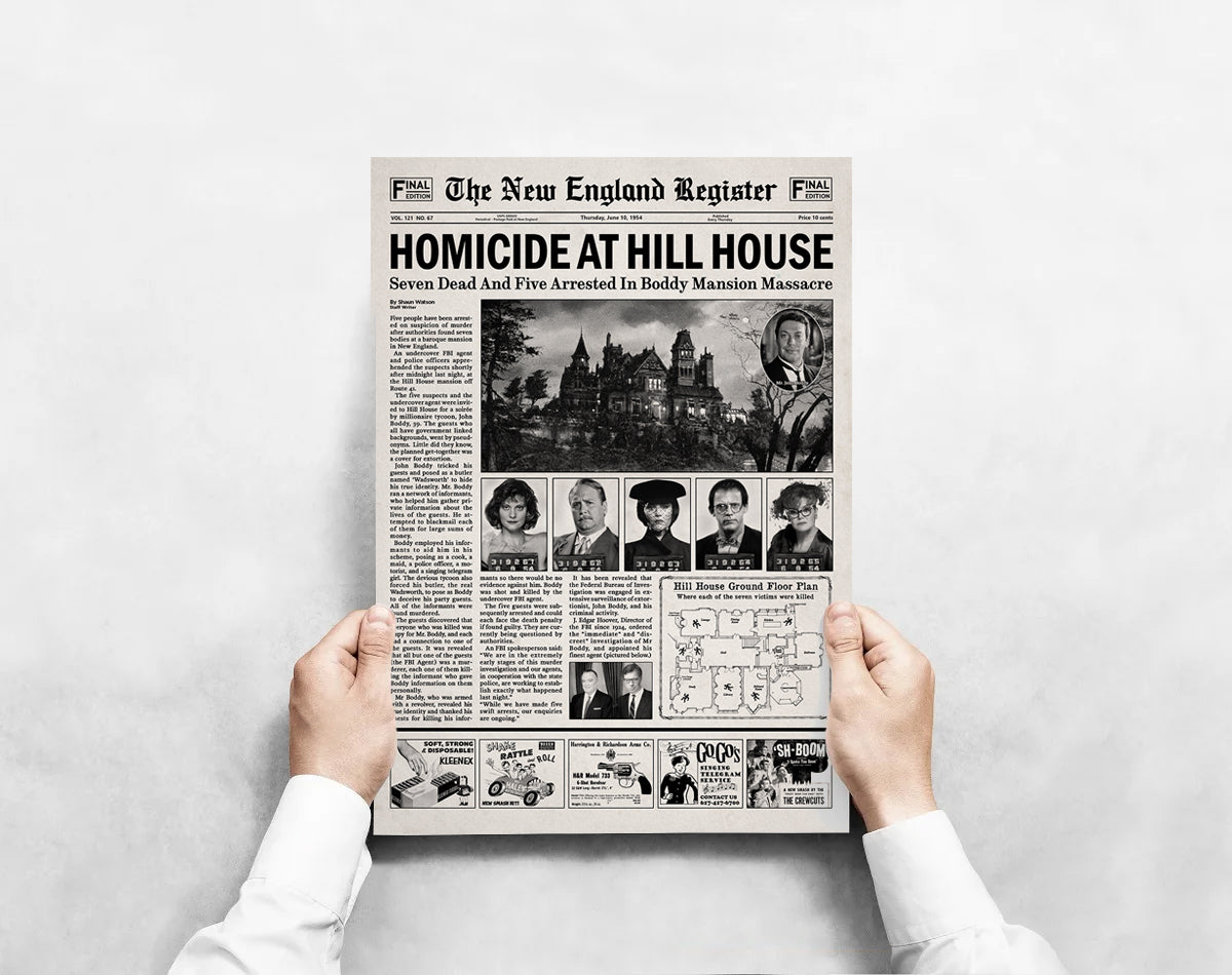 Clue Newspaper Poster print
