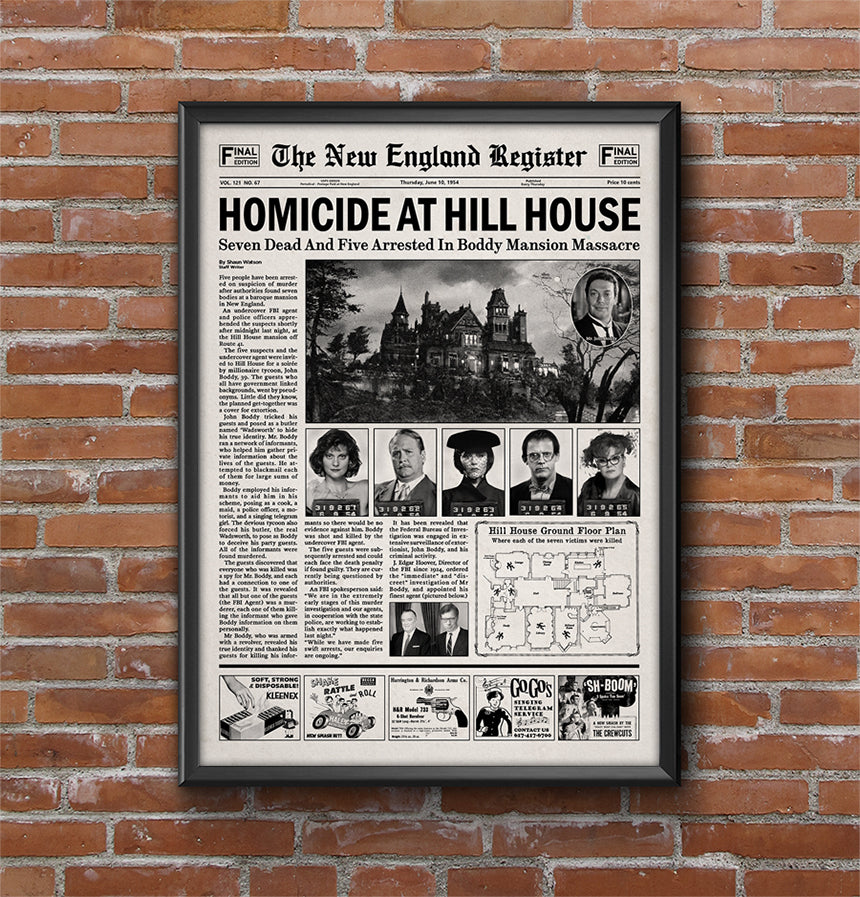 Clue Newspaper Poster print