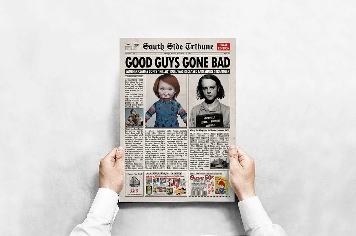 Child's Play 1988 Newspaper Poster Print Chucky