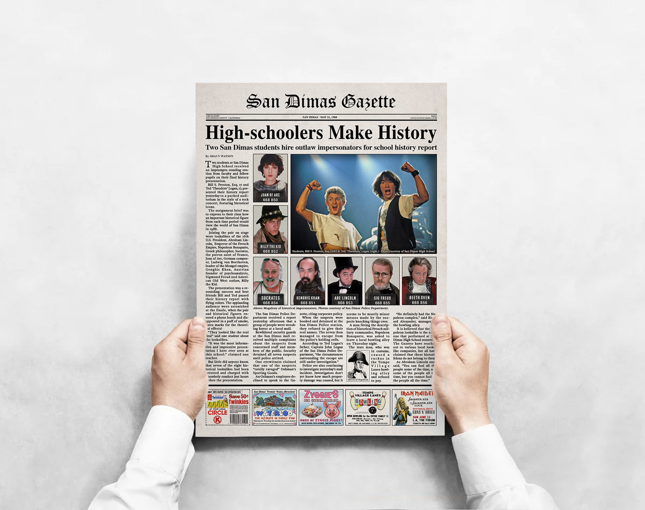 Bill & Ted's Excellent Adventure Newspaper poster print