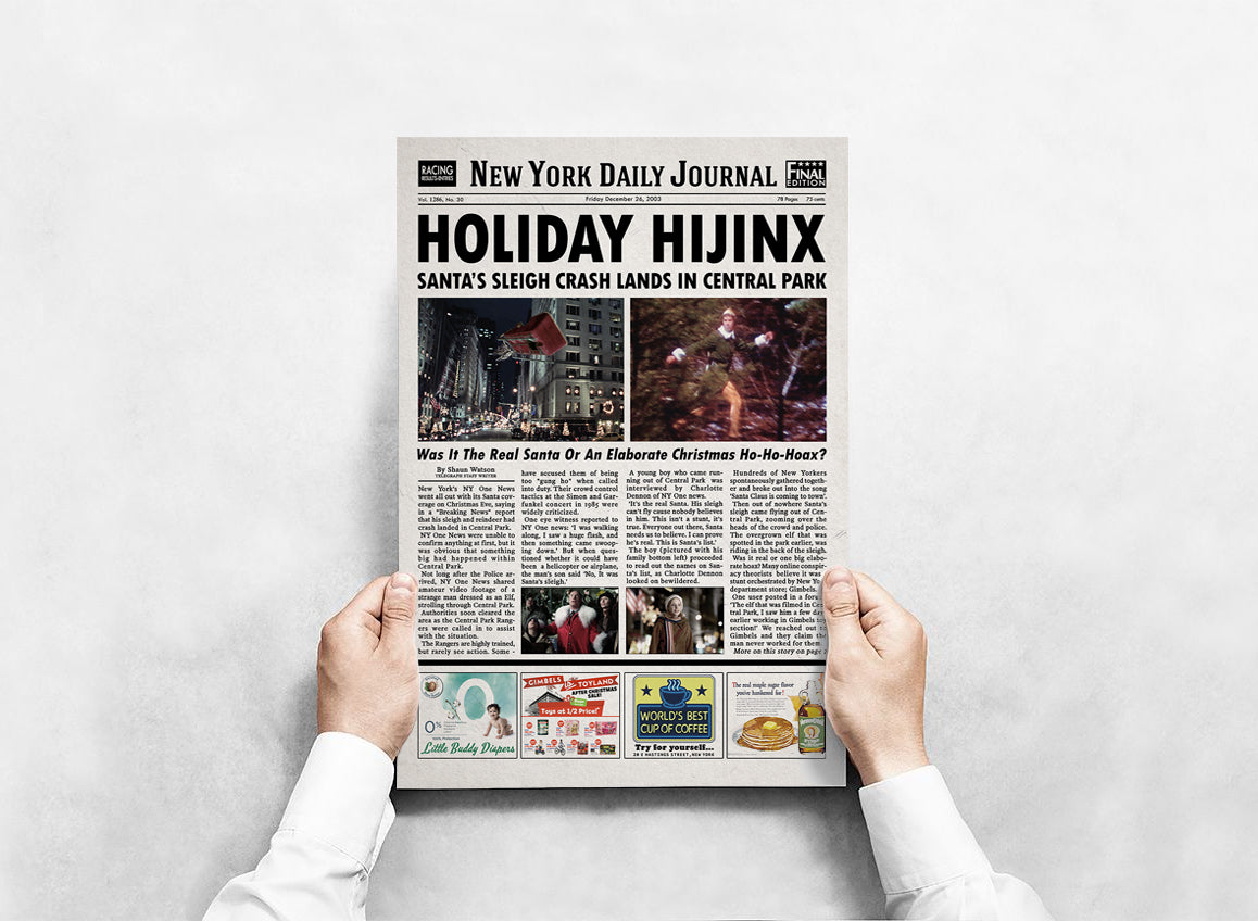 Elf Movie Newspaper Poster print