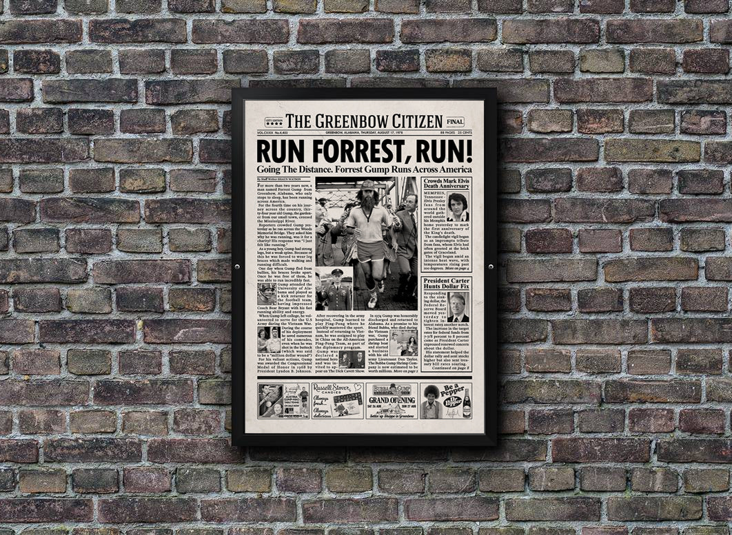 Forrest Gump Movie Newspaper print