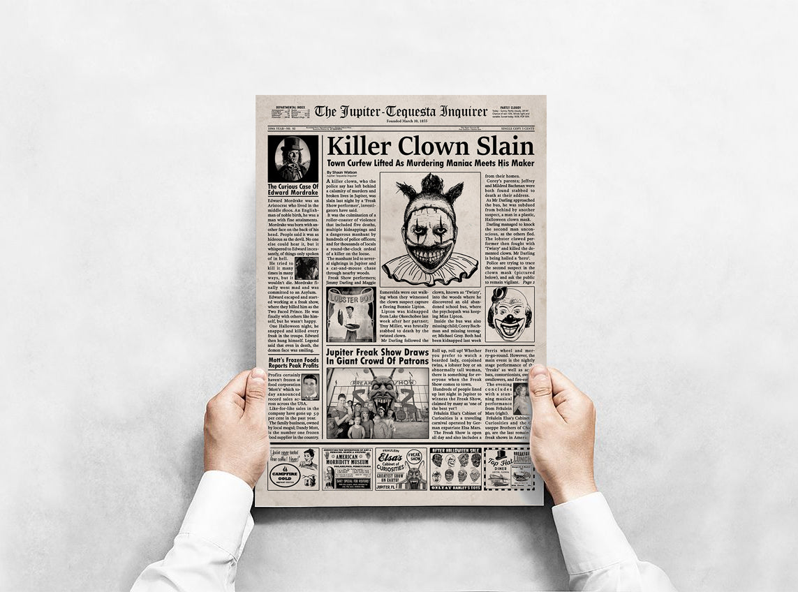 American Horror Story Freak Show Newspaper Poster Print
