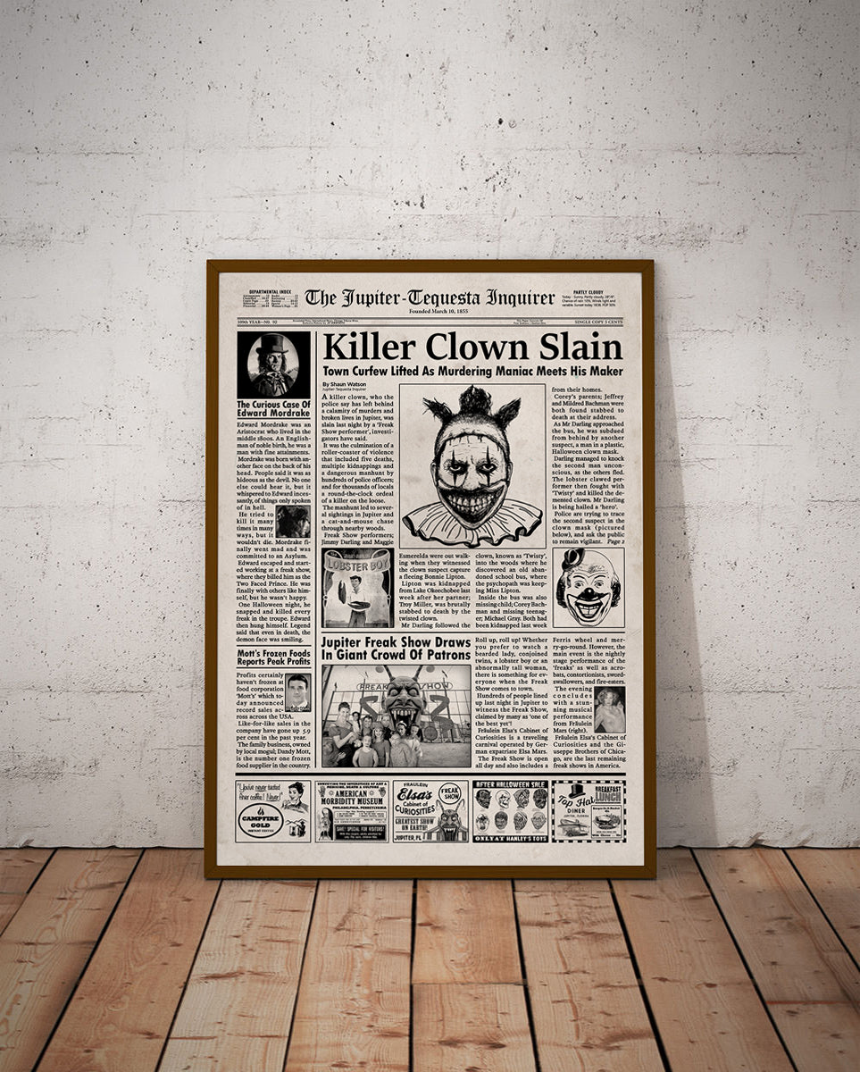 American Horror Story Freak Show Newspaper Poster Print