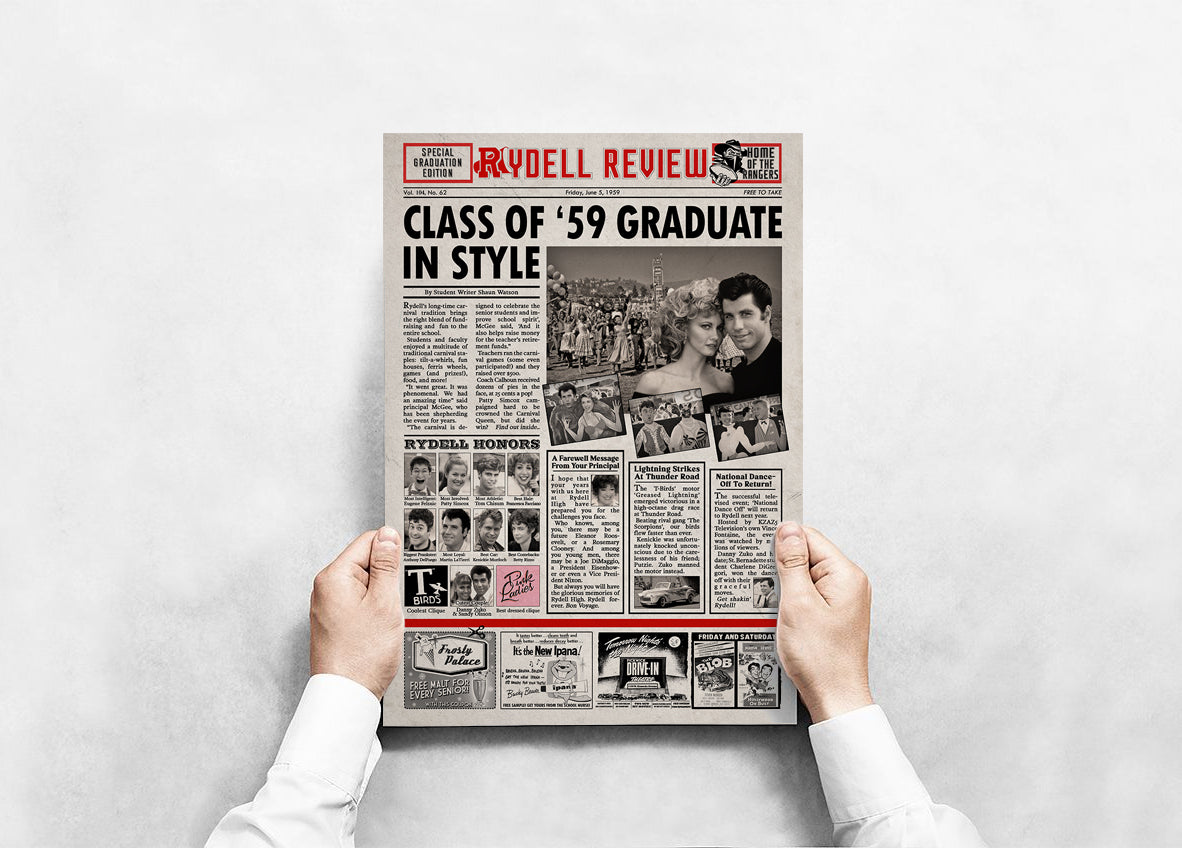 Grease Rydell High School Newspaper Poster Print