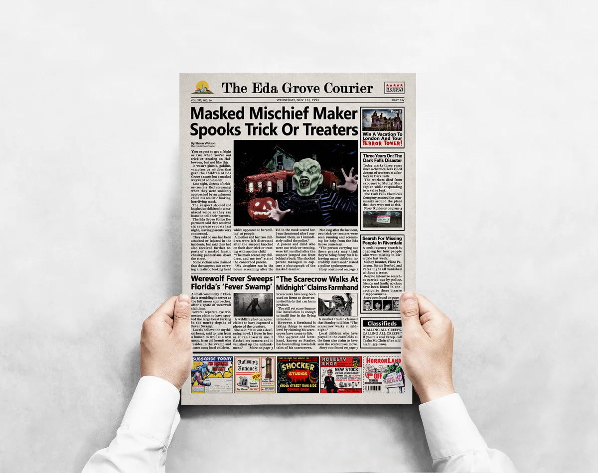 Goosebumps The Haunted Mask Newspaper Poster Print
