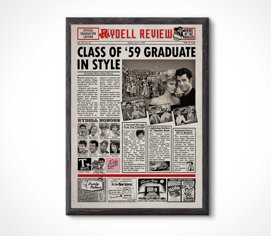 Grease Rydell High School Newspaper Poster Print