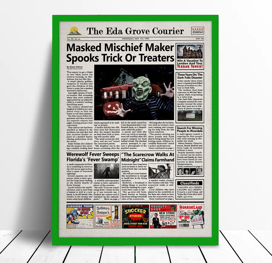Goosebumps The Haunted Mask Newspaper Poster Print