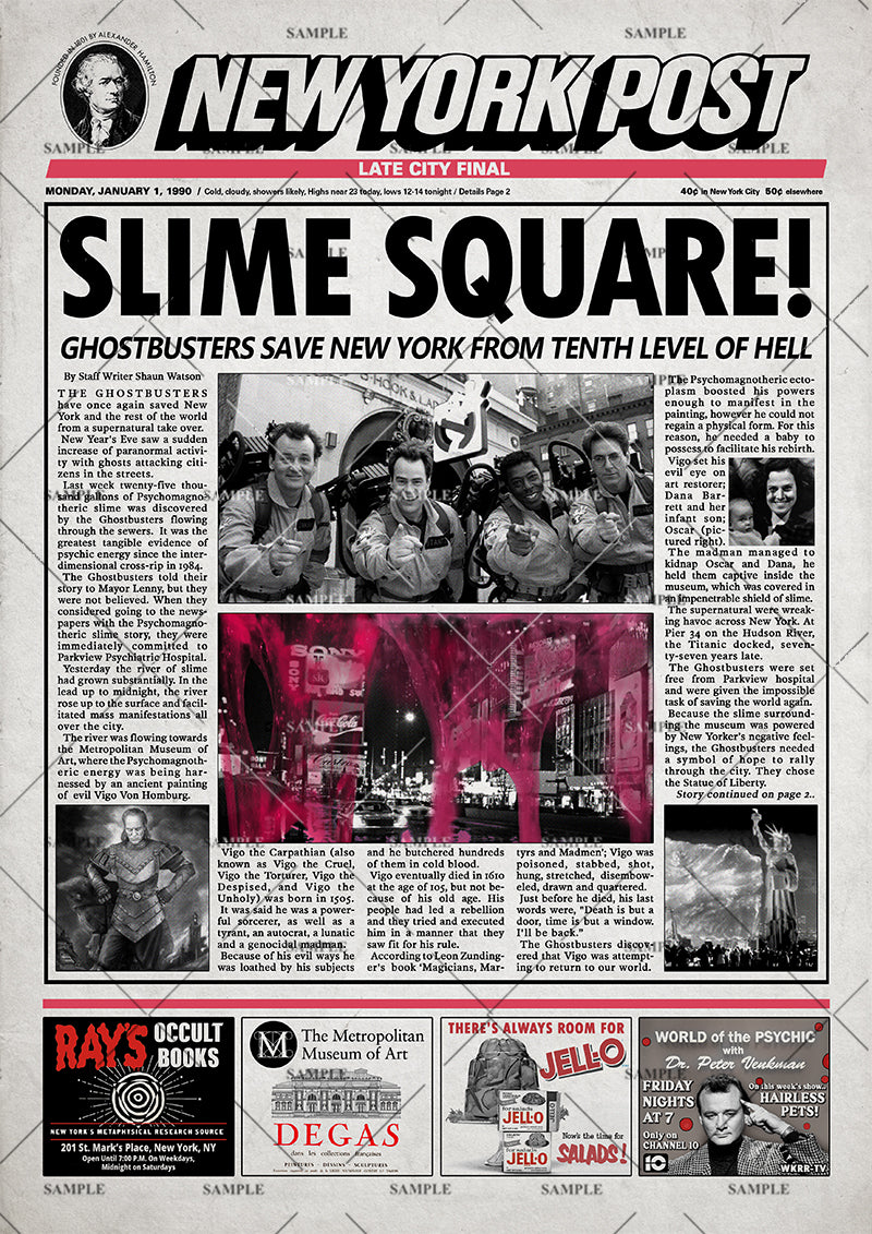 Ghostbusters 2 Newspaper Poster print