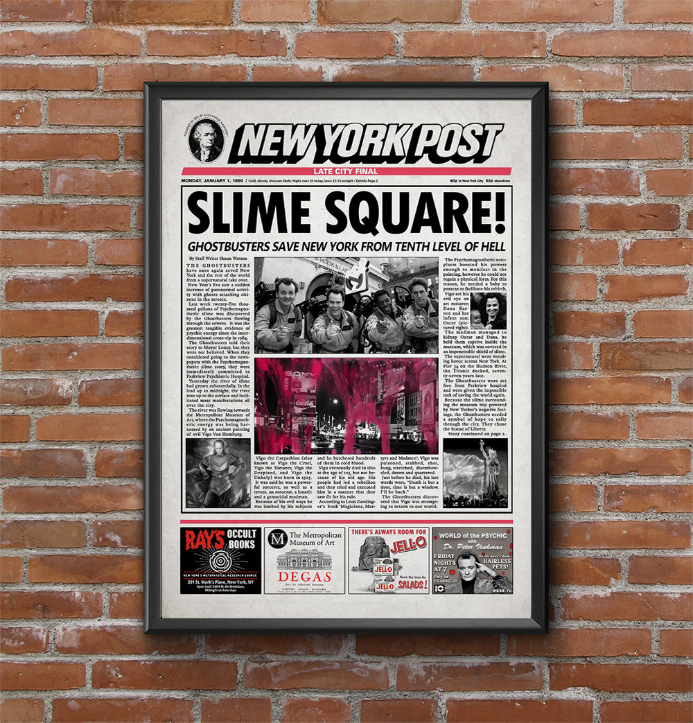 Ghostbusters 2 Newspaper Poster print