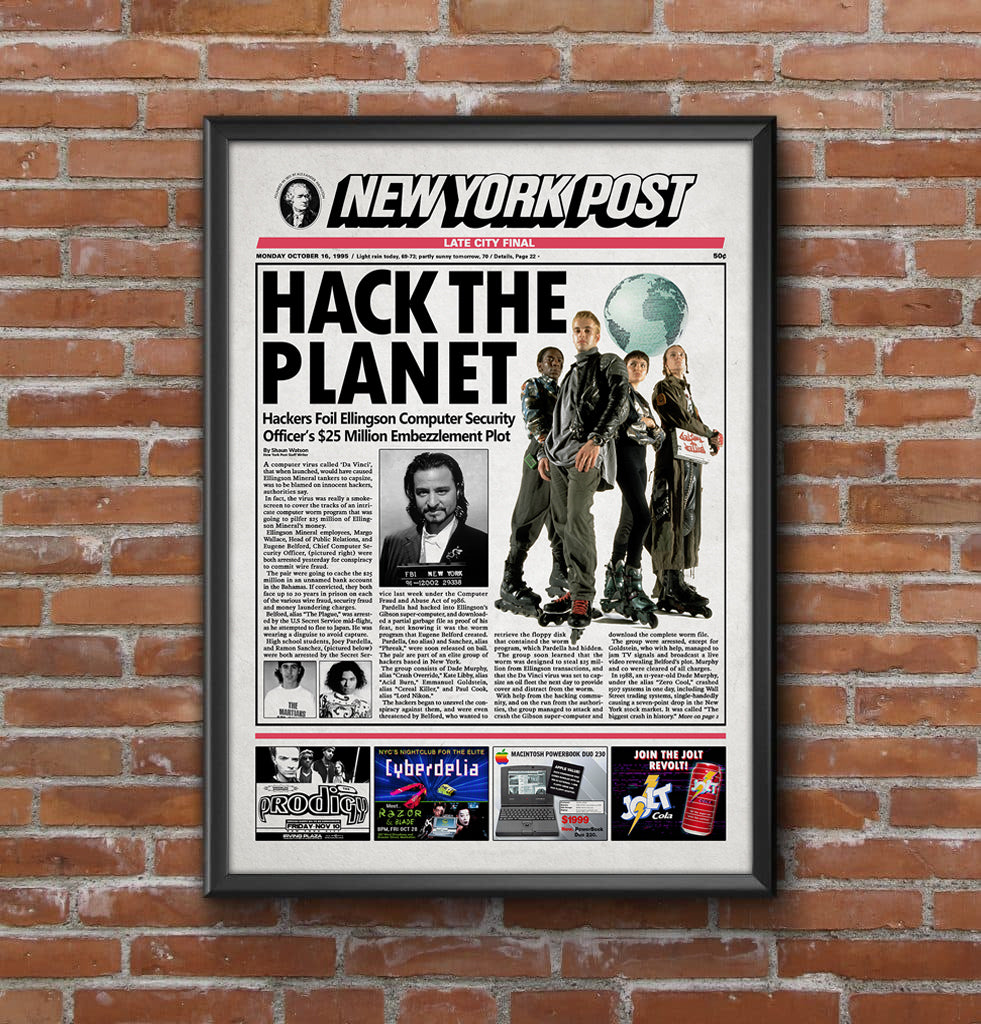 Hackers Newspaper poster print