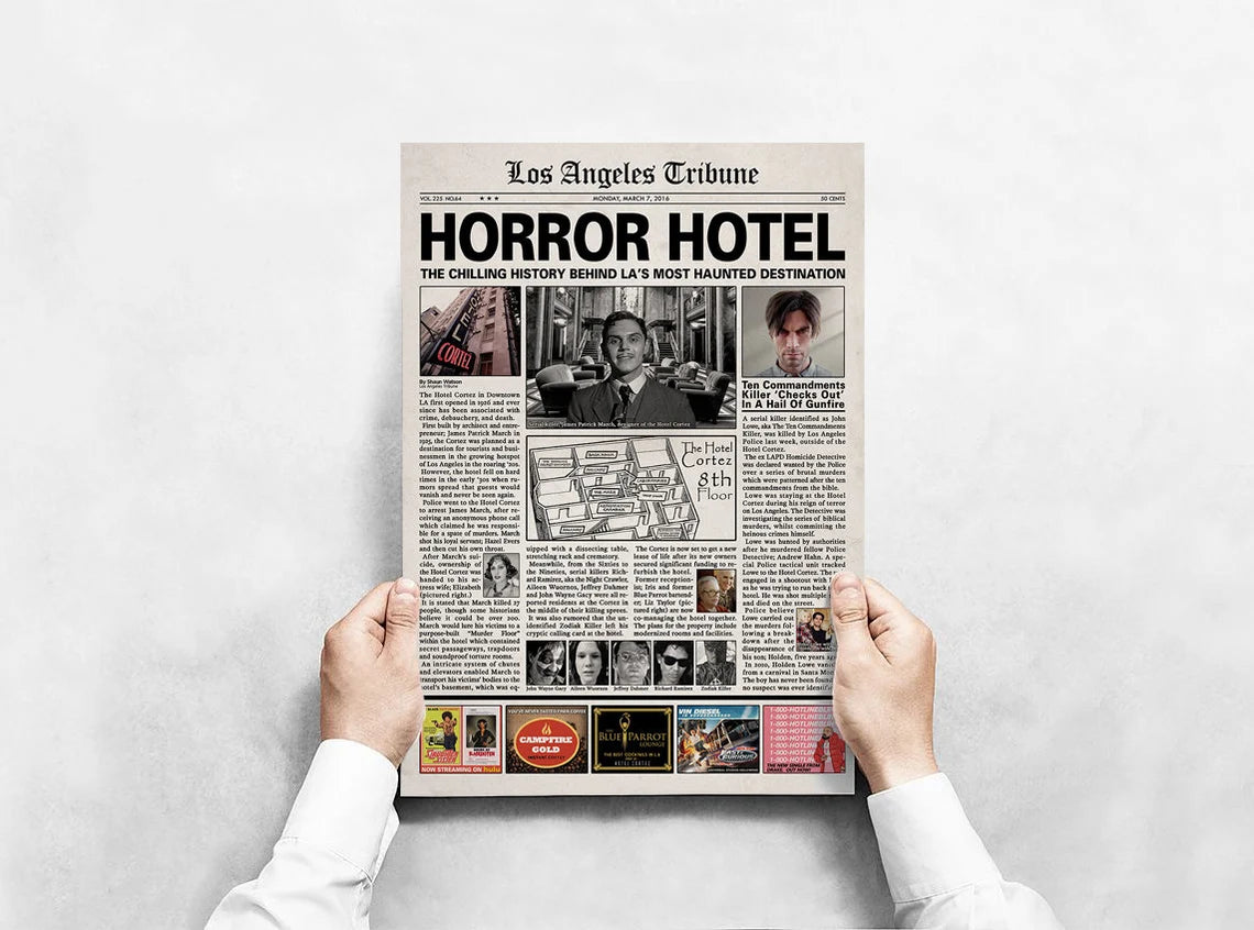 American Horror Story Hotel Newspaper Poster Print