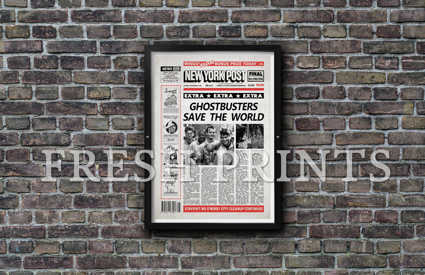 Ghostbusters Newspaper poster print