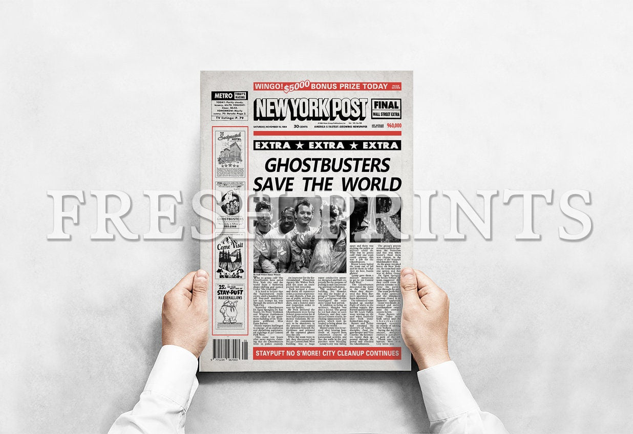 Ghostbusters Newspaper poster print