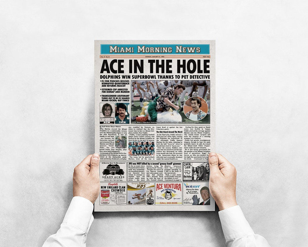 Ace Ventura Pet Detective Newspaper Poster Print