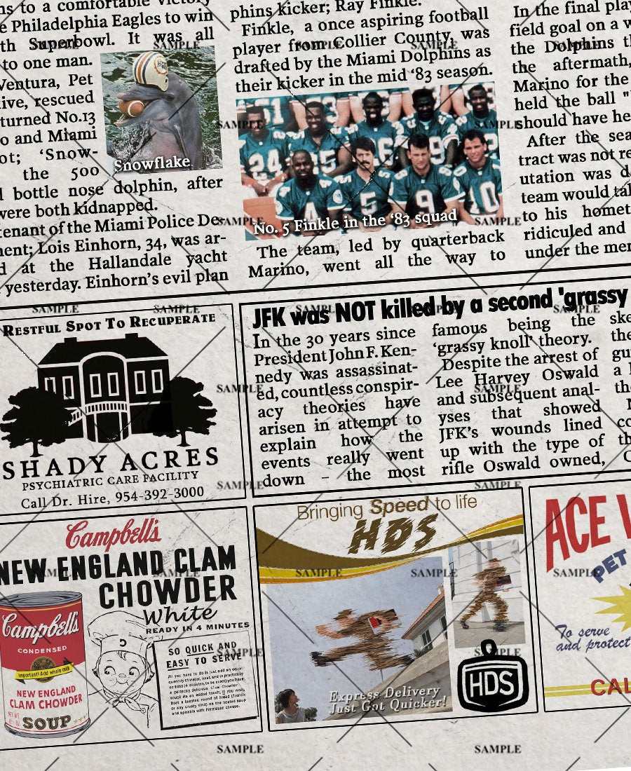 Ace Ventura Pet Detective Newspaper Poster Print