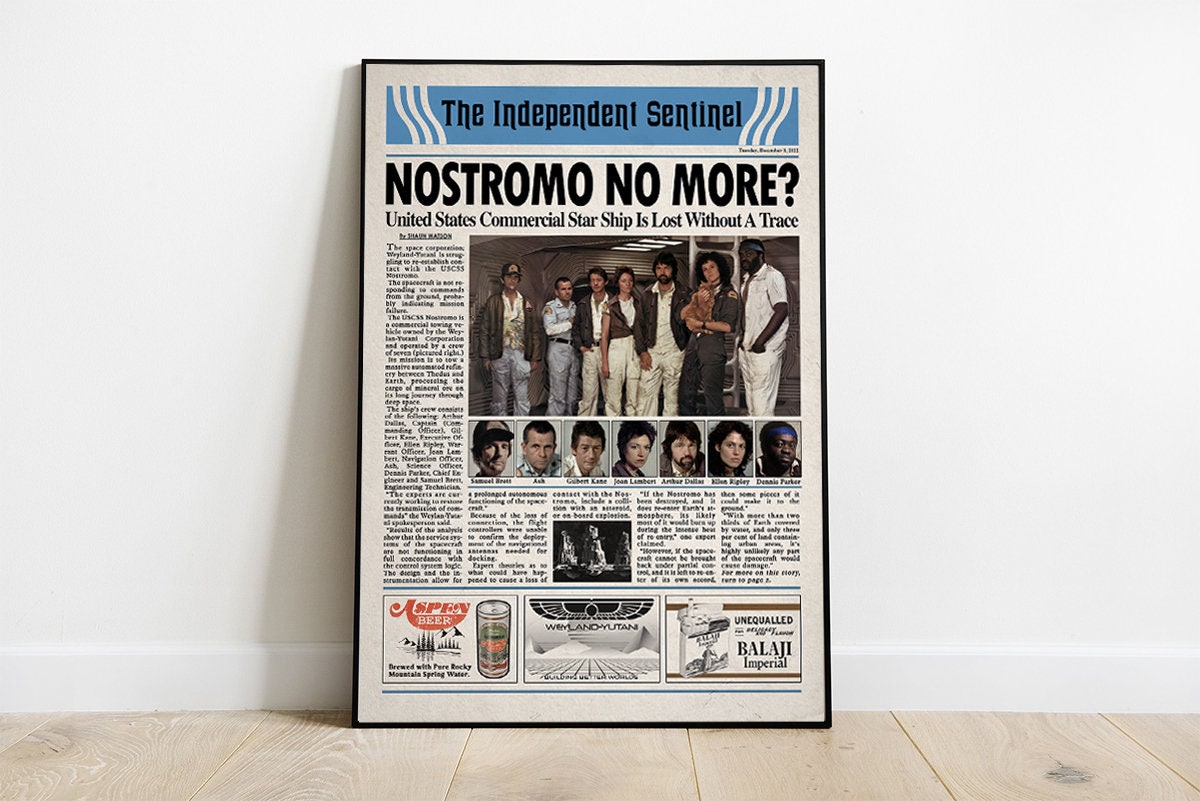 Alien 1979 Movie Newspaper Poster Print