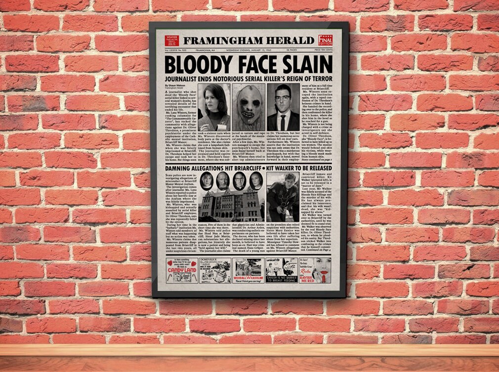 American Horror Story Asylum Newspaper Poster print