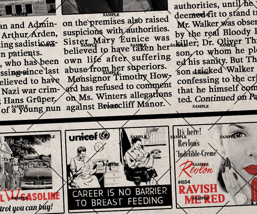 American Horror Story Asylum Newspaper Poster print