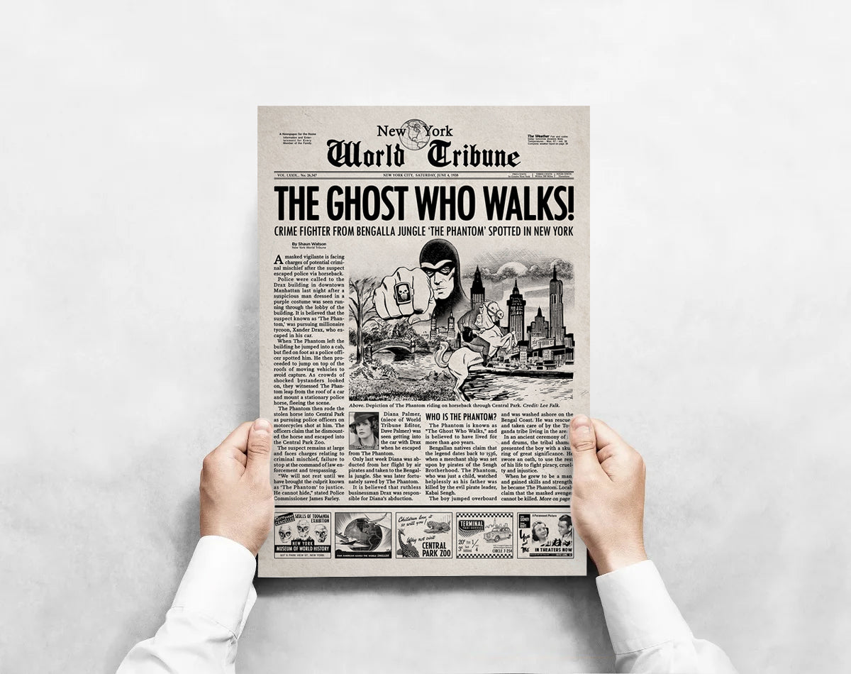 The Phantom 1996 Newspaper Poster Print