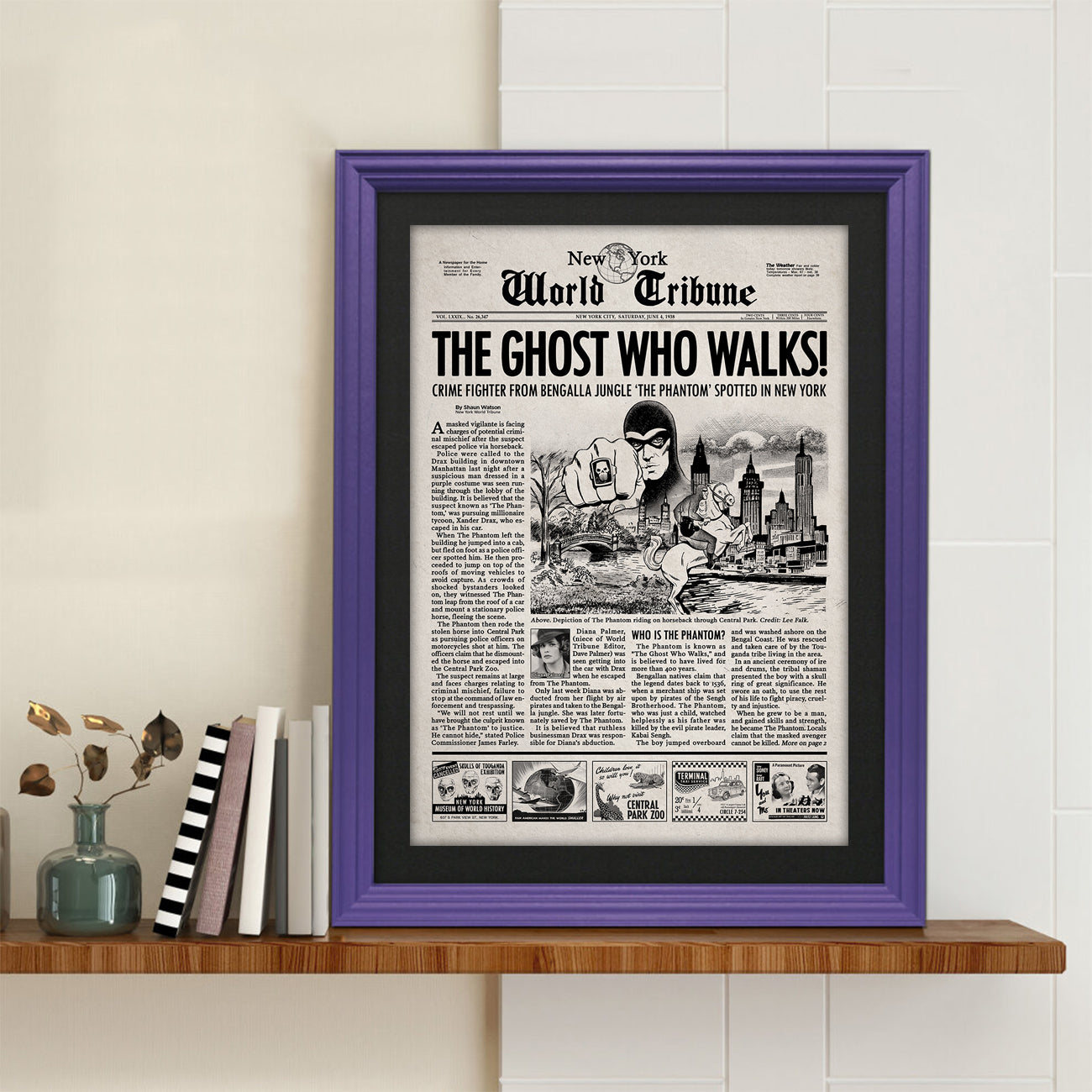 The Phantom 1996 Newspaper Poster Print