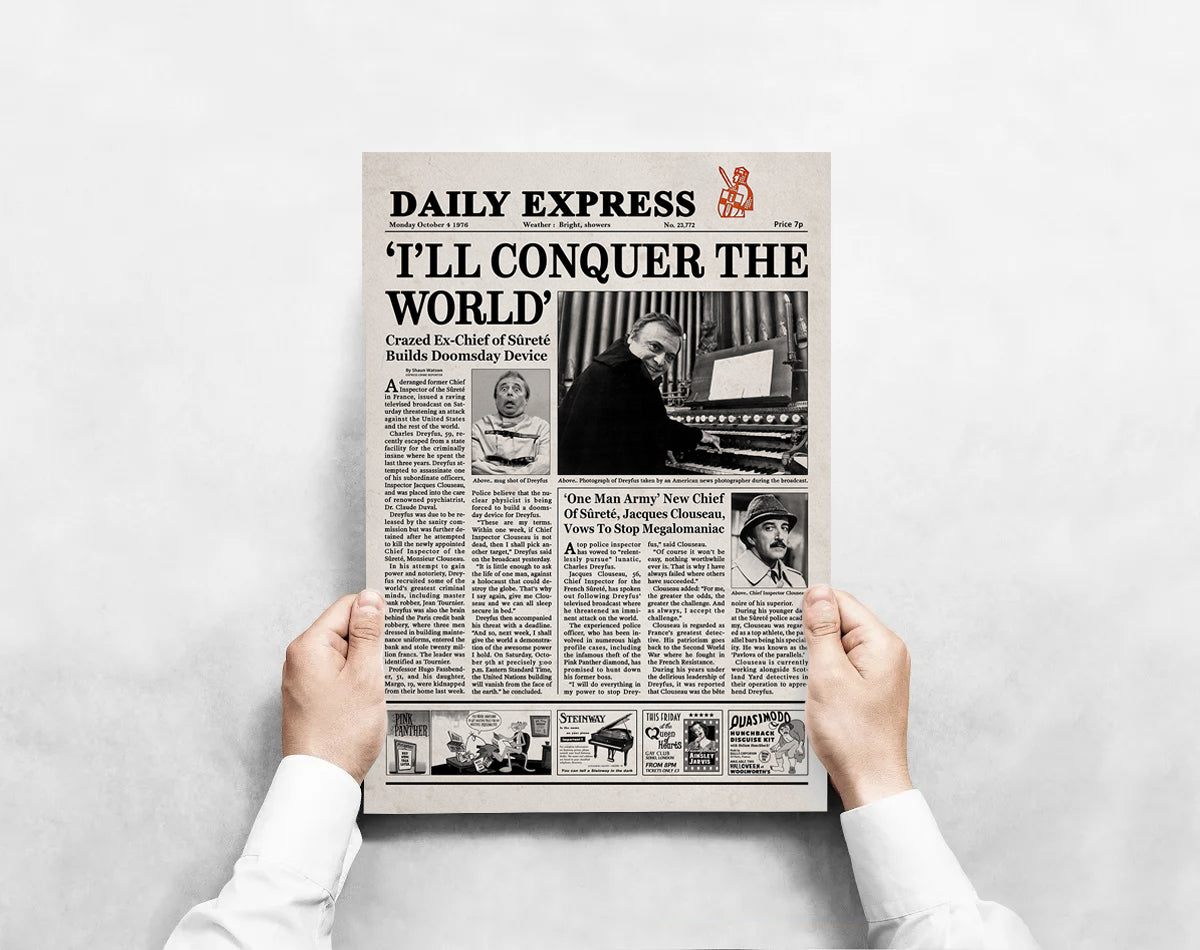 The Pink Panther Strikes Again Newspaper print