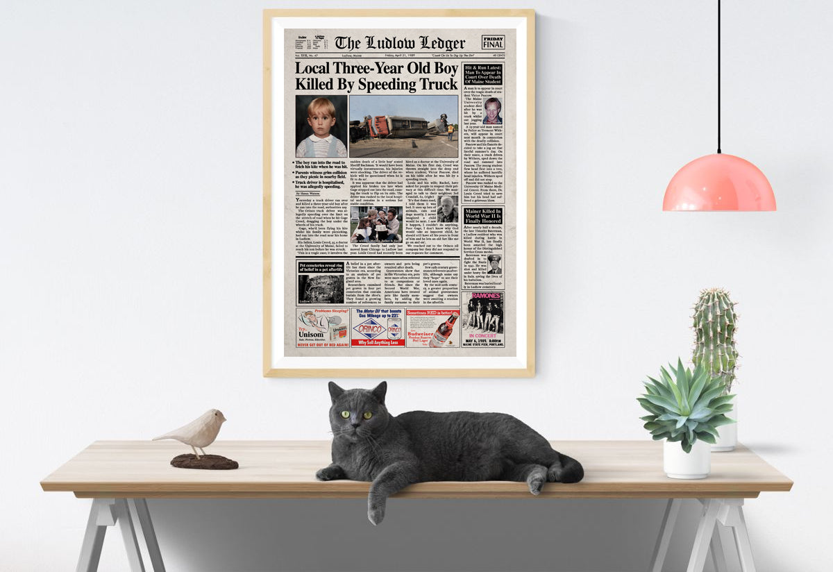 Pet Sematary 1989 Newspaper Poster Print