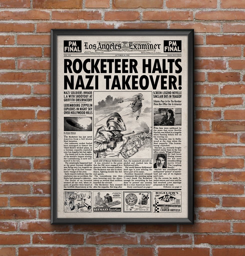 The Rocketeer Newspaper Poster print