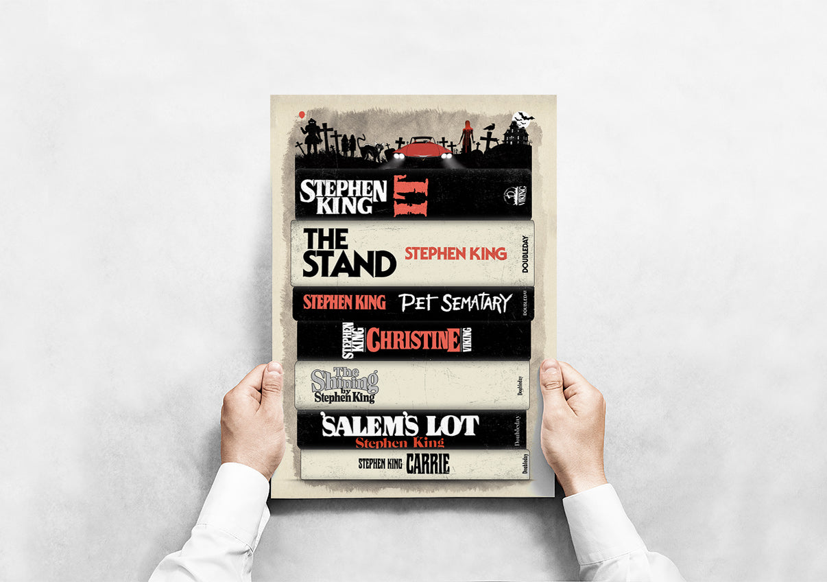 Stephen King Book Stack Poster print