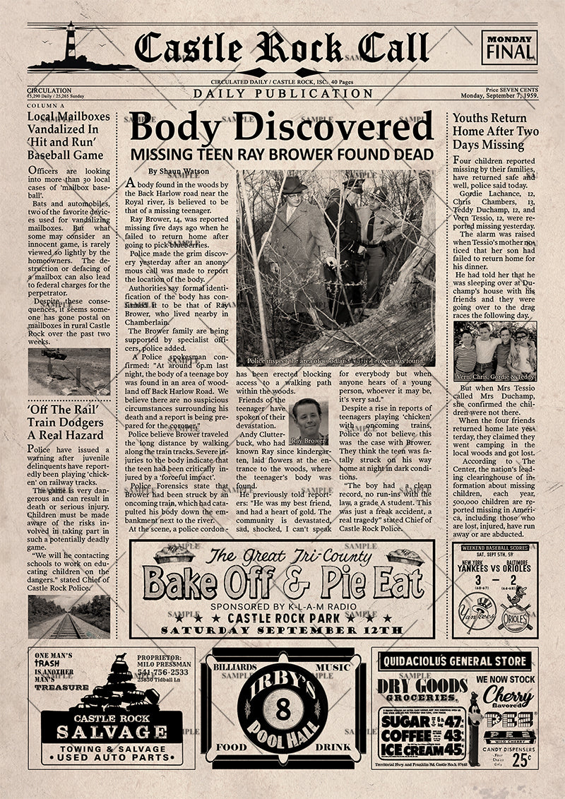 Stand By Me Newspaper poster print