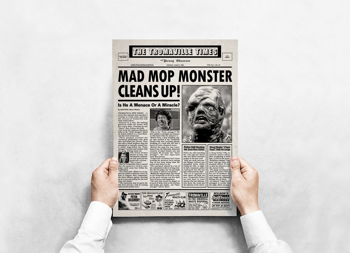 The Toxic Avenger Newspaper Poster Print