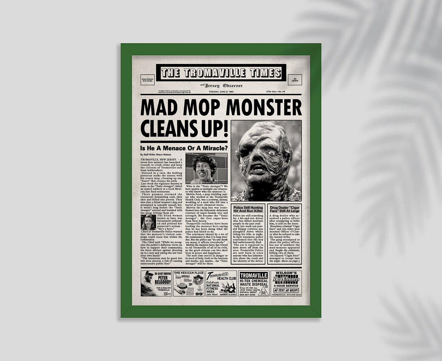 The Toxic Avenger Newspaper Poster Print