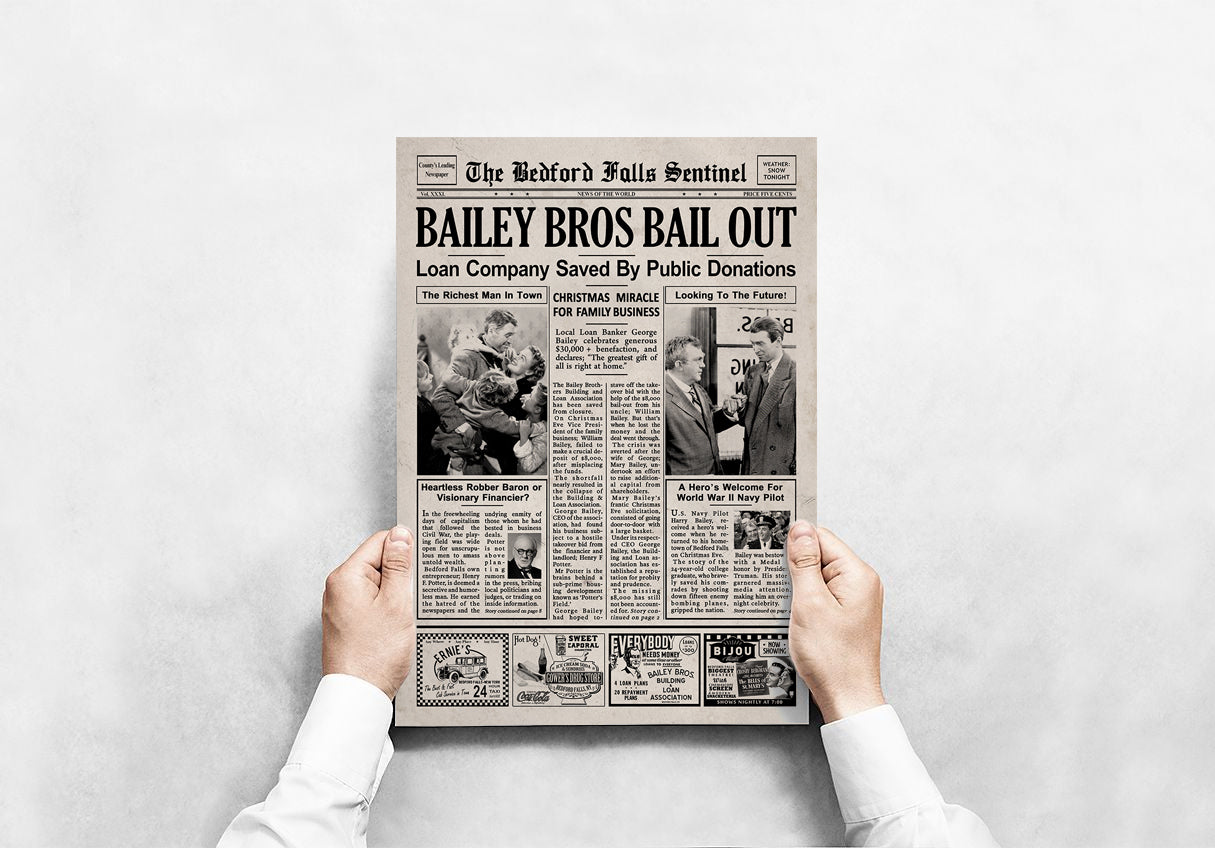 It's a Wonderful Life Newspaper Poster Print
