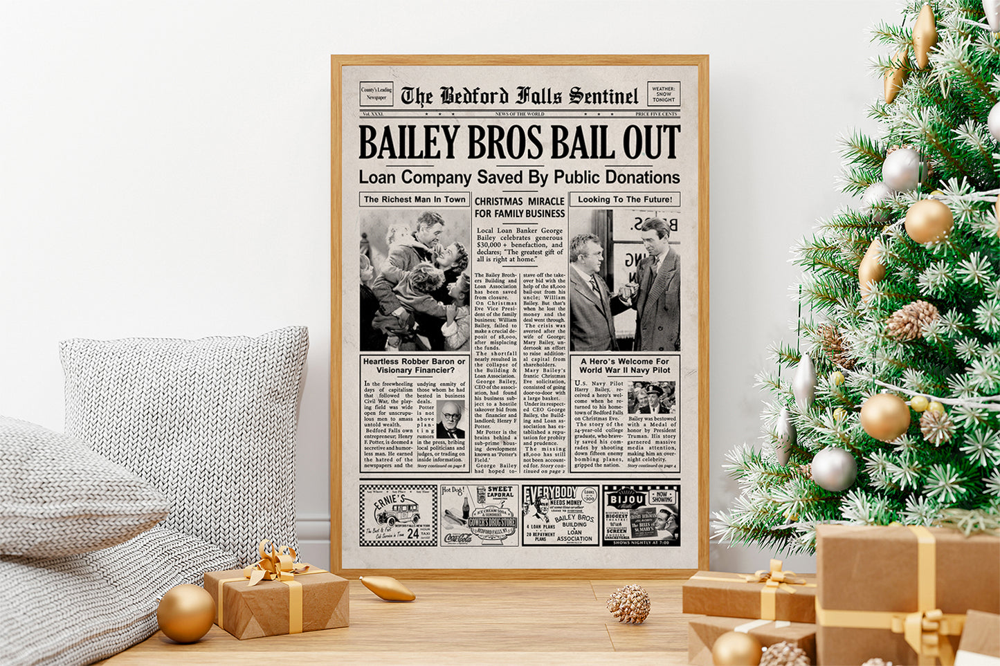 It's a Wonderful Life Newspaper Poster Print