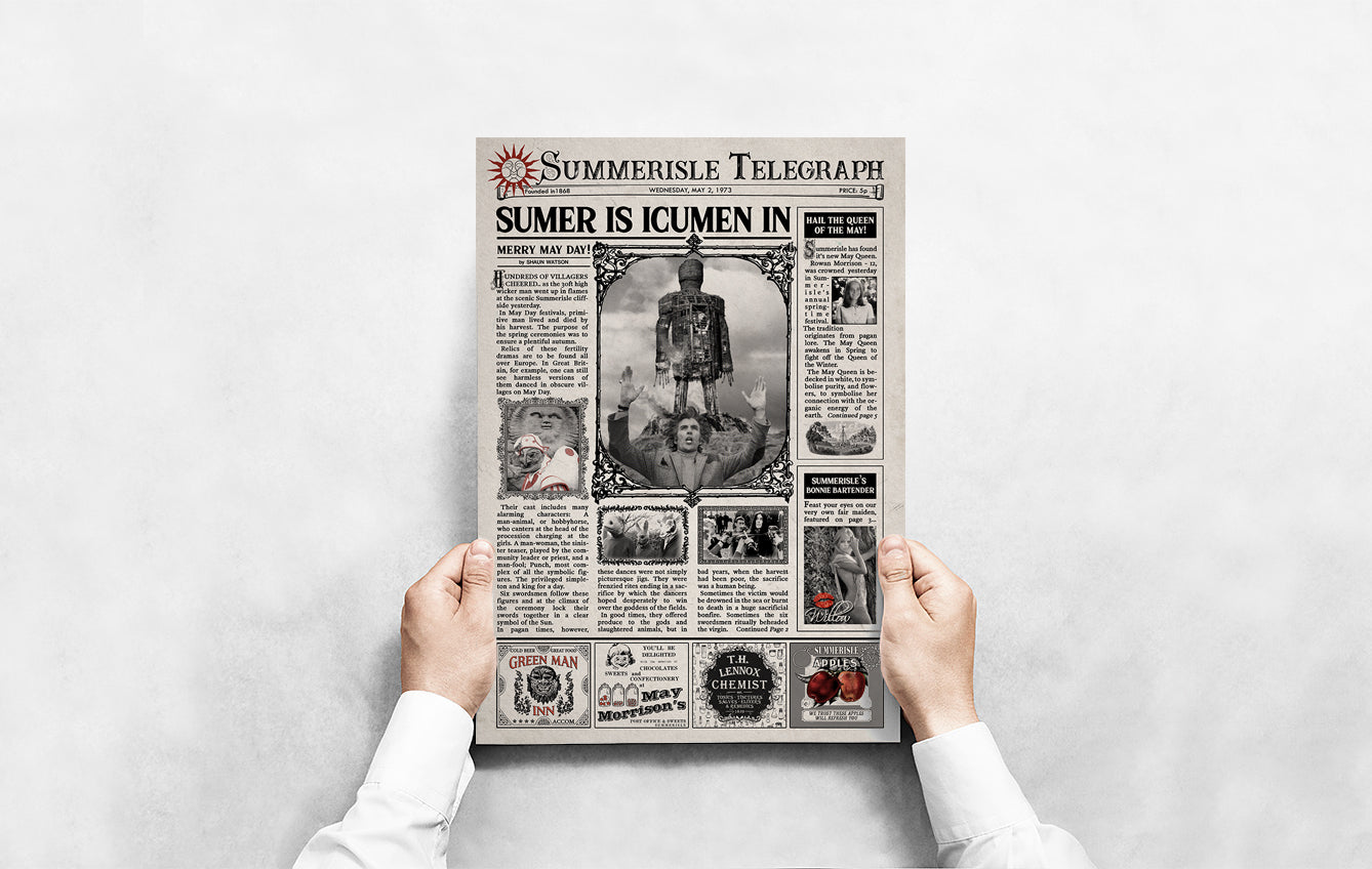 The Wicker Man 1973 Newsaper Poster Print